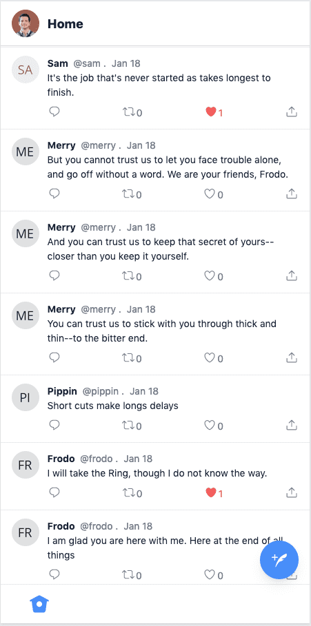 Watwitter (our twitter clone) Timeline